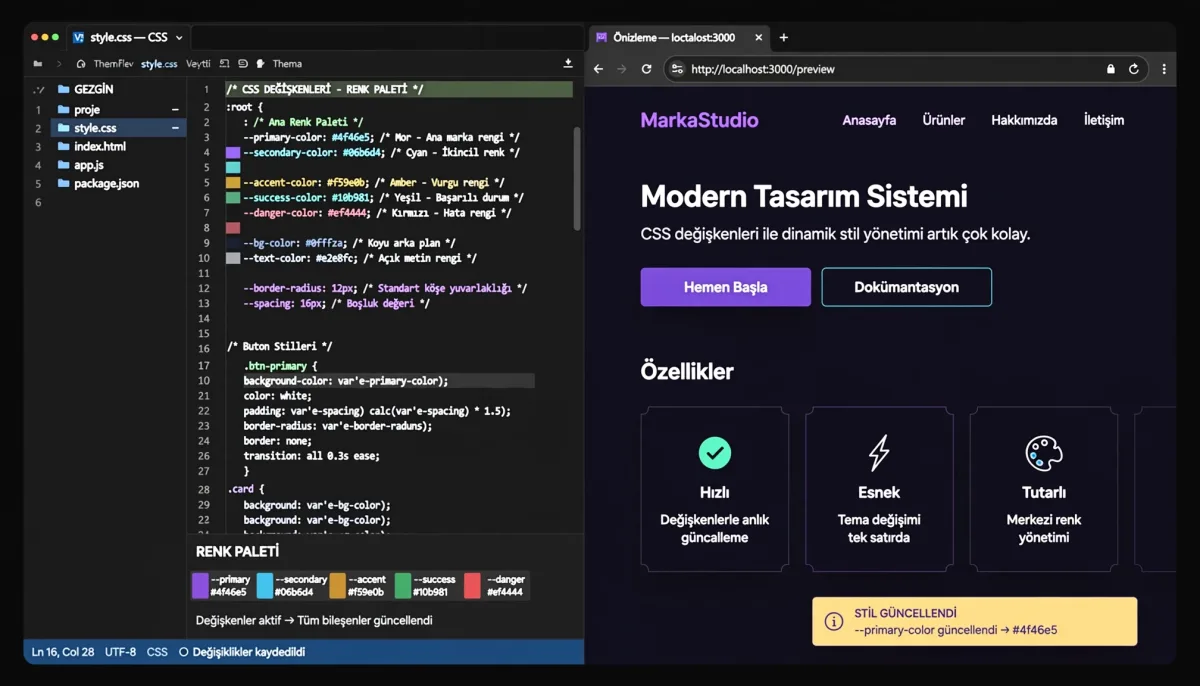 CSS Değişkenleri ile Stil Yönetimi Nasıl Yapılır