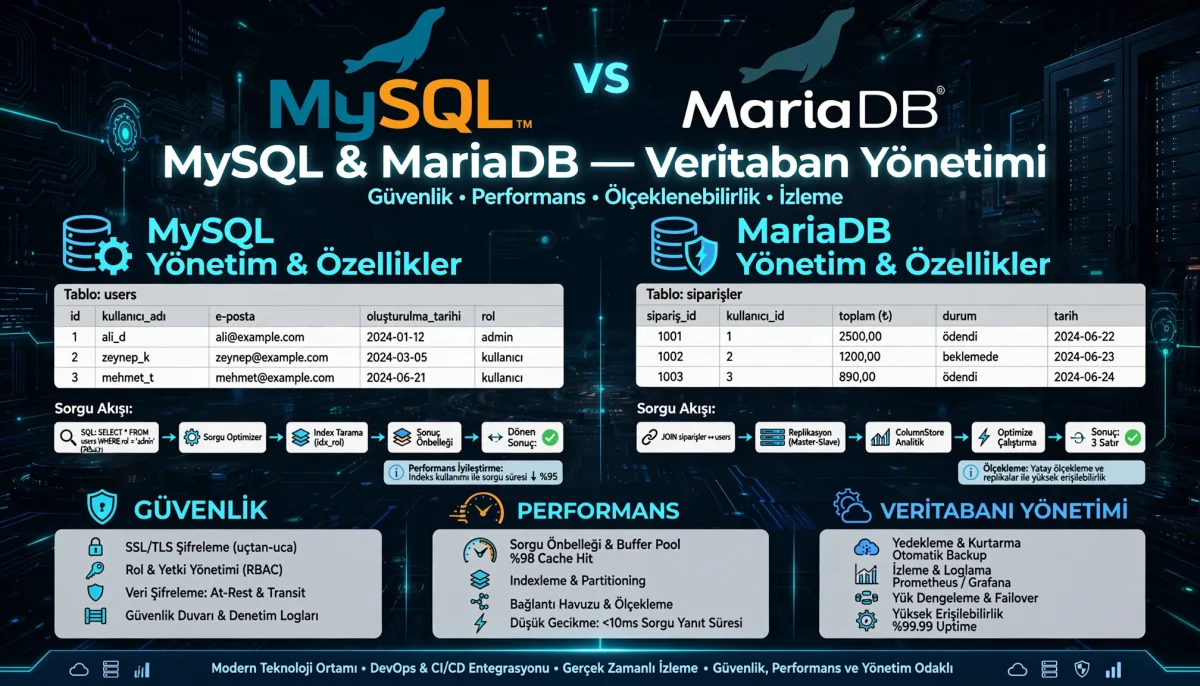 MySQL ve MariaDB Karşılaştırması Web Projeleri İçin Hangi Özellikleri Sunuyor