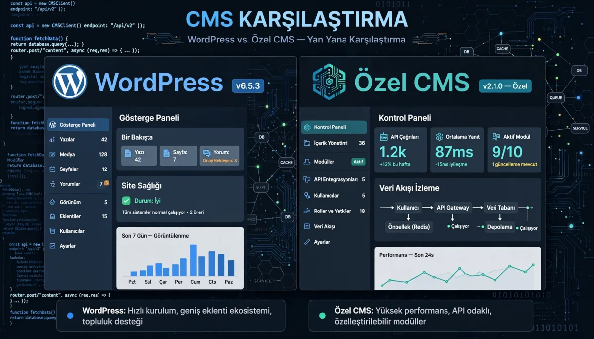 WordPress ve Özel CMS Karşılaştırması Hangi Durumlarda Tercih Edilmeli
